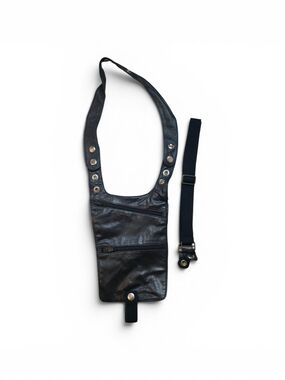 Men's Black Leather Sholder Holster Black